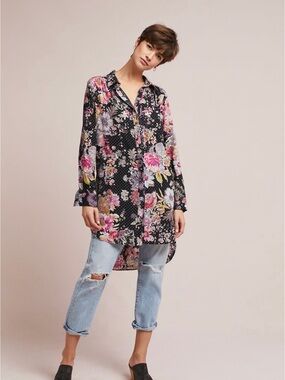 Anthropologie | Maeve Autumnal Floral Tunic